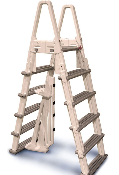 A Frame Ladder W/Barrier-Grey